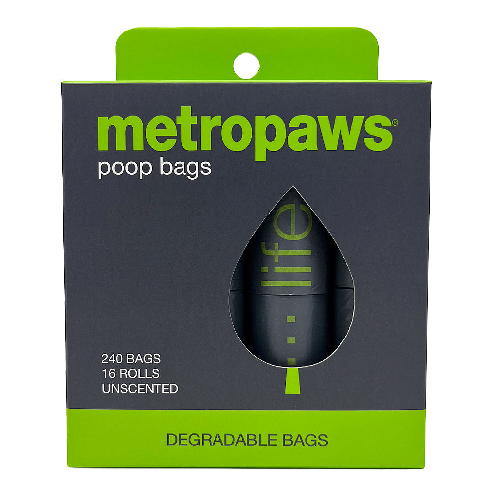 Metropaws Degradable Dog Poop Bags, Black, 240-count