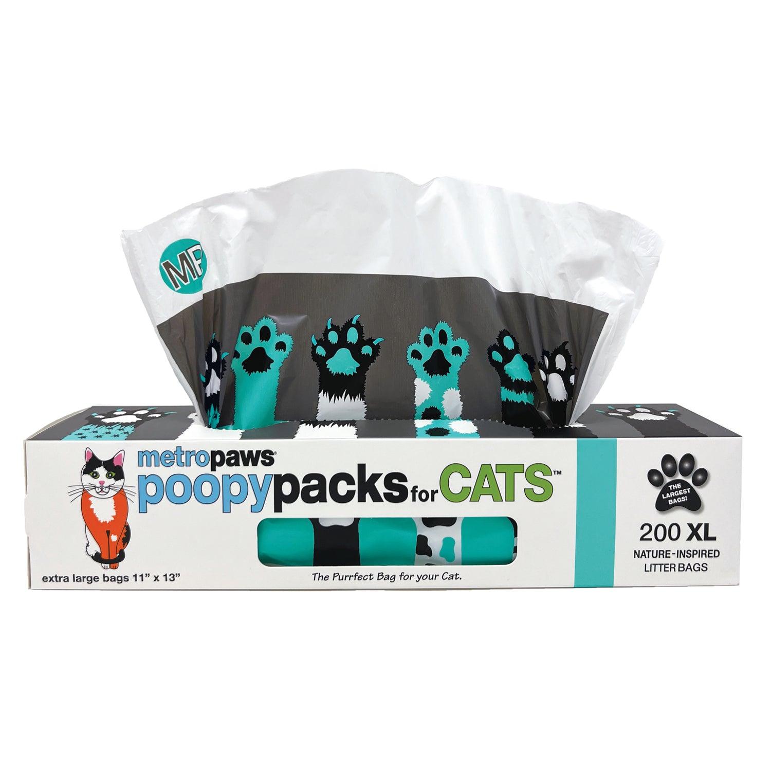 Metropaws Poopy Packs Cat Litter Bags, Seafoam, X-Large