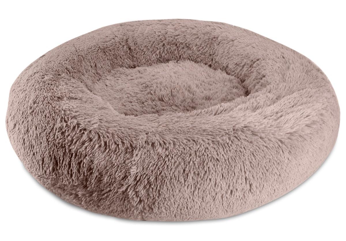 Arlee Shaggy Donut Dog Bed, Blush