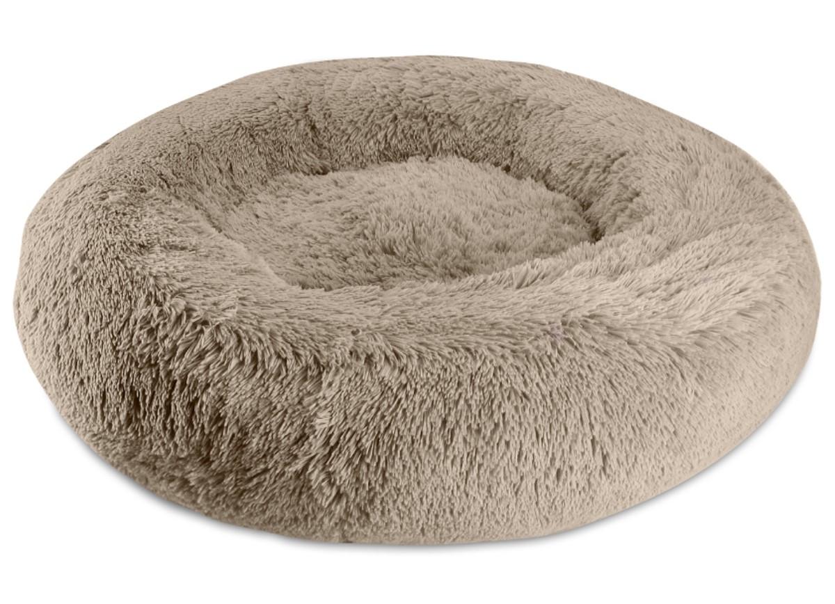 Arlee Shaggy Donut Pet Bed, Taupe, 39-in