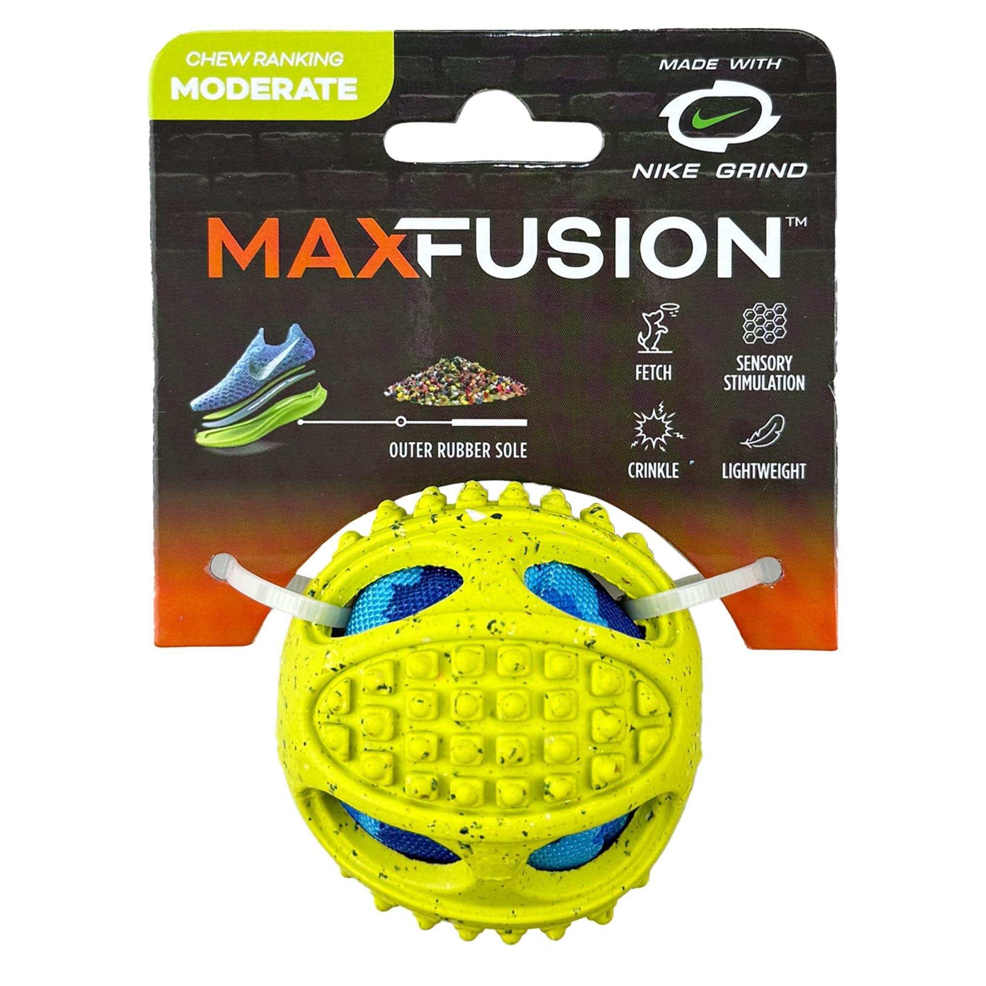 Arlee Max Fusion with Nike Grind Meteor Ball Dog Toy, Yellow, Small