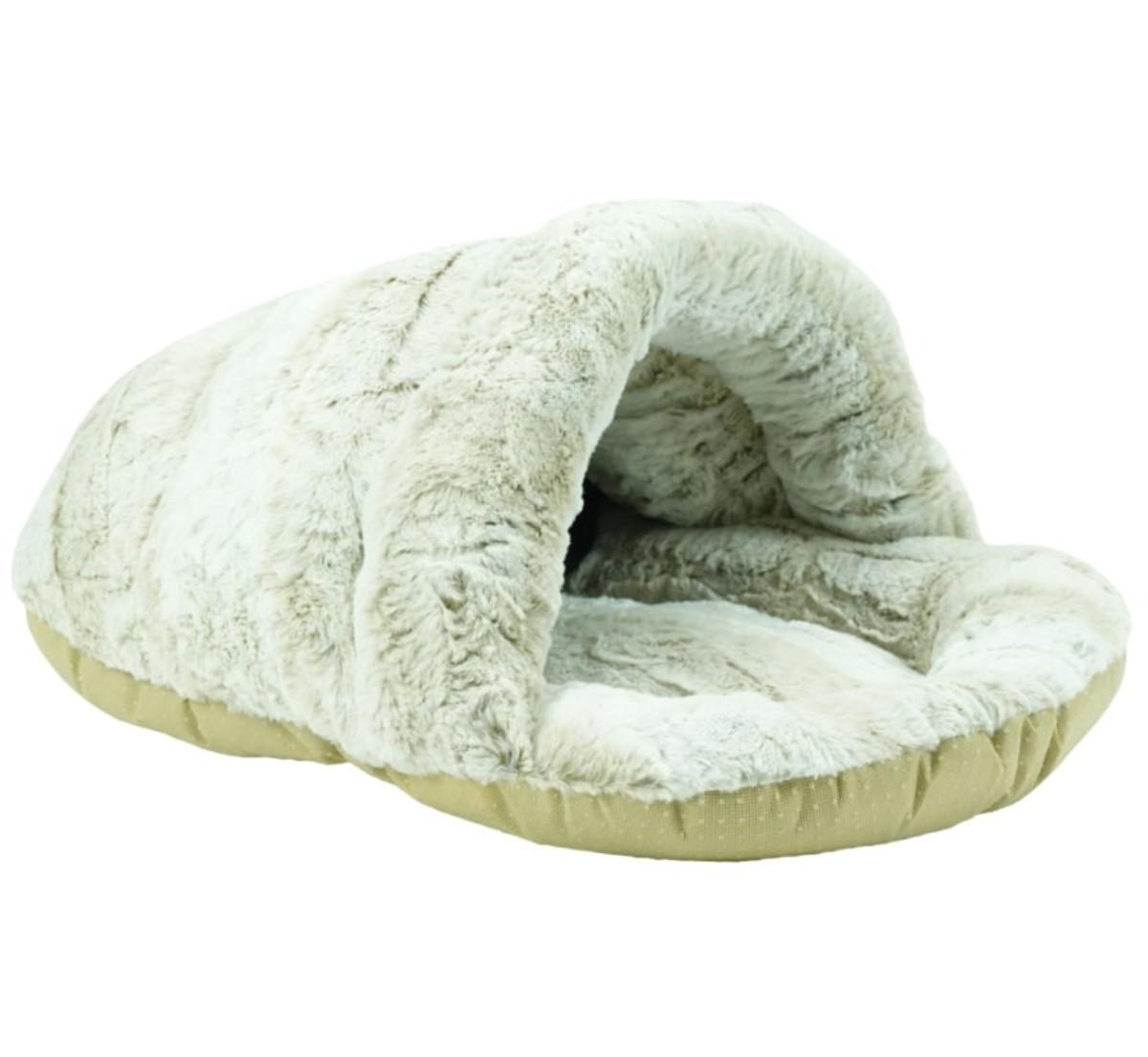 Arlee Slipper Sherpa Pet Bed, Leopard Tan