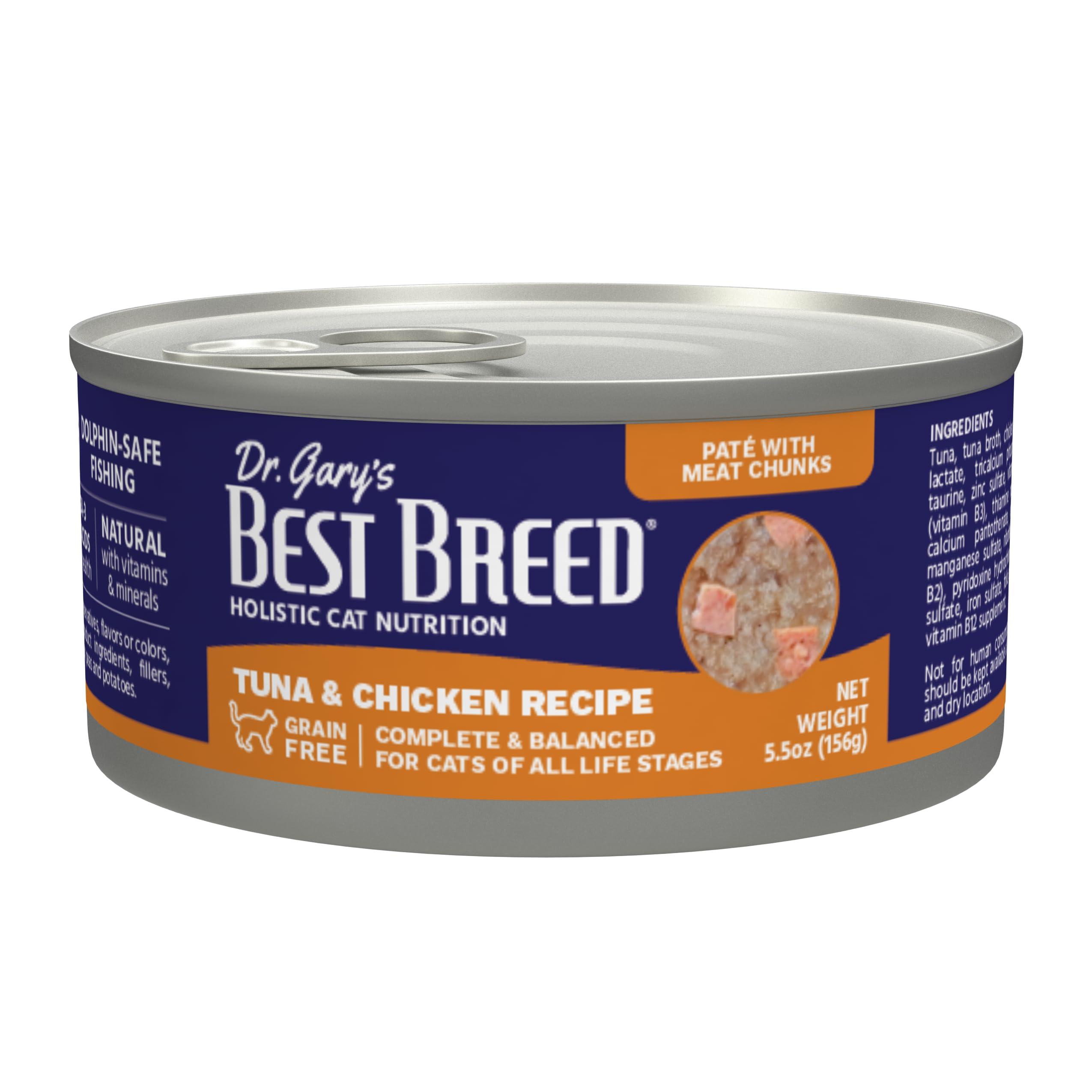 Dr. Gary's Best Breed Tuna & Chicken Recipe Wet Cat Food Can, 5.5-oz