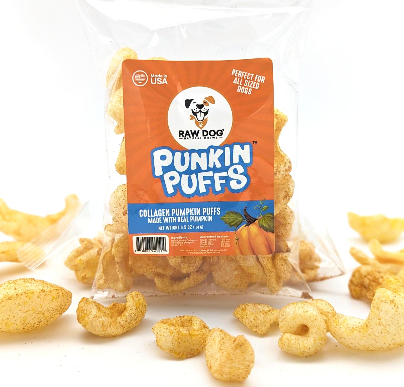 Raw Dog Natural Chews Collagen Punkin Puffs Dog Treats, 0.5-oz