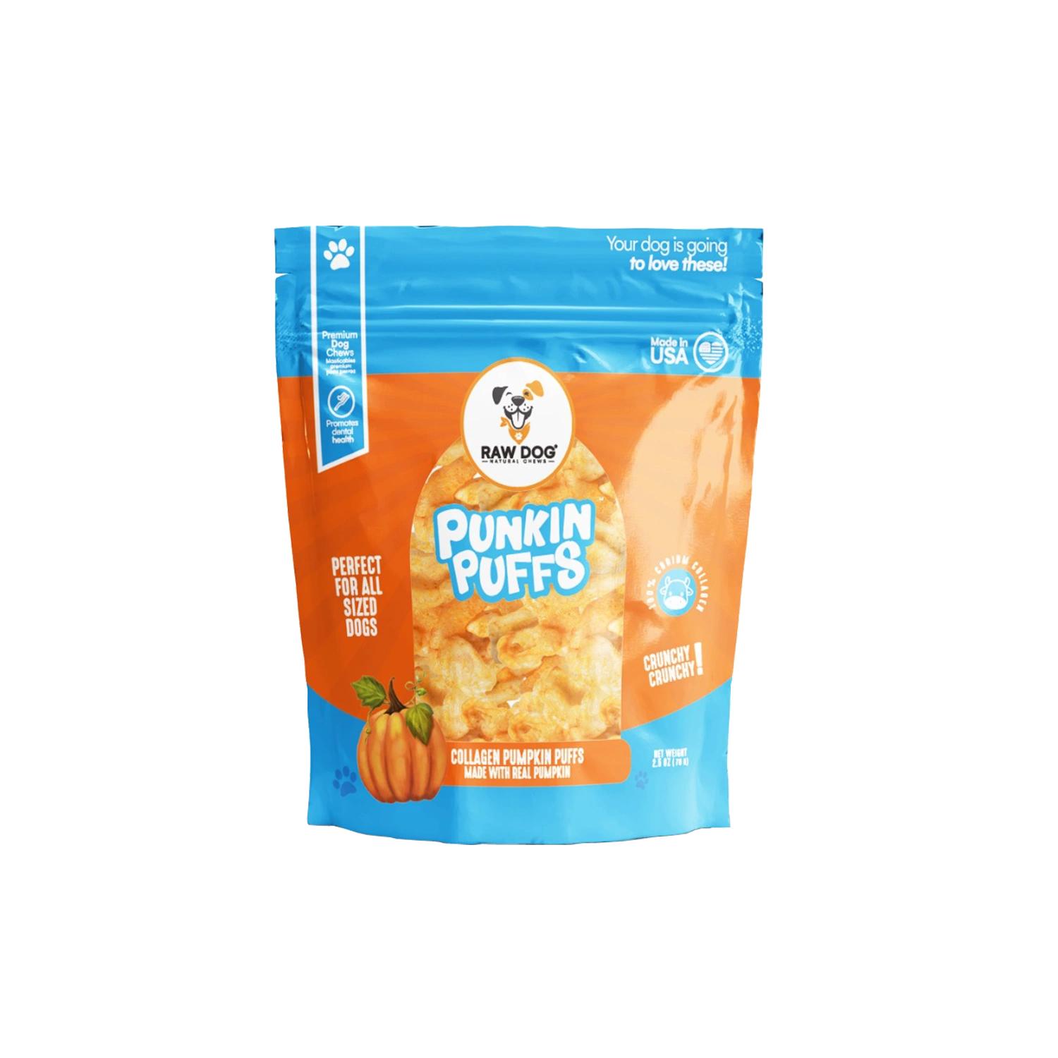 Raw Dog Natural Chews Crispy Collagen Punkin Puffs Dog Treats