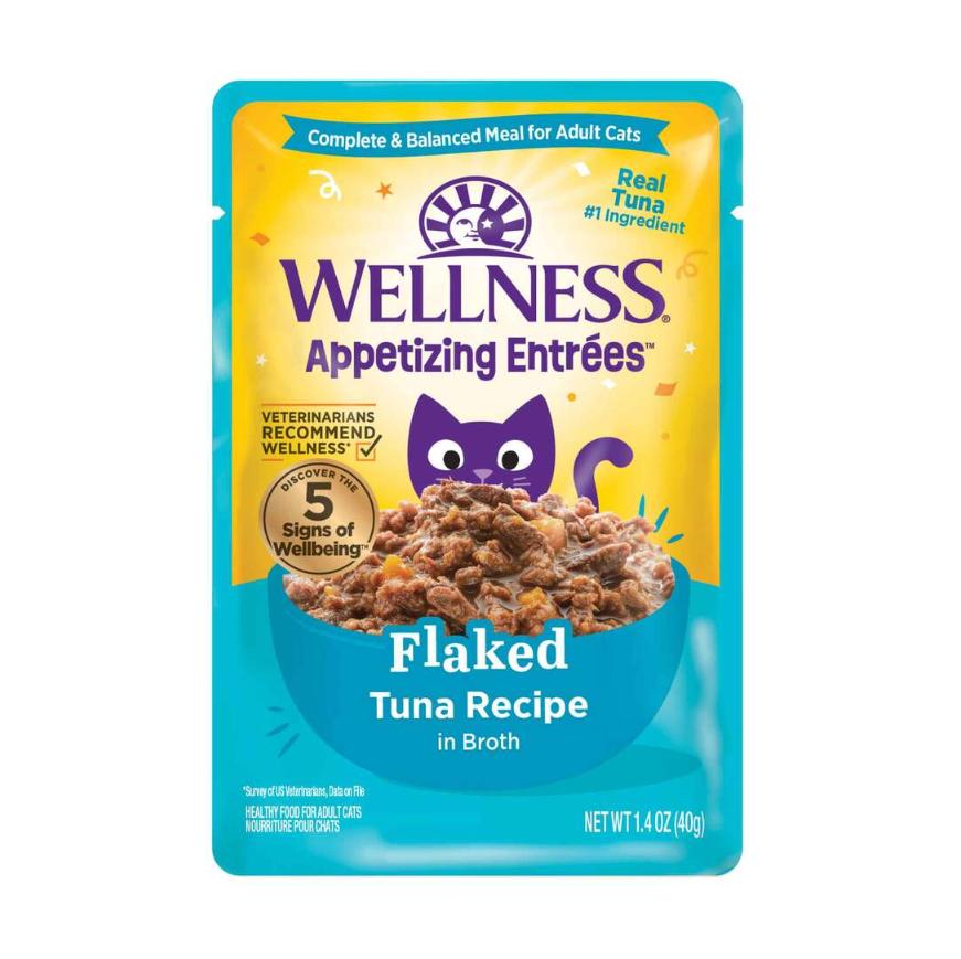 Wellness Appetizing Entrees Flaked Tuna Grain-Free Wet Cat Food Pouch