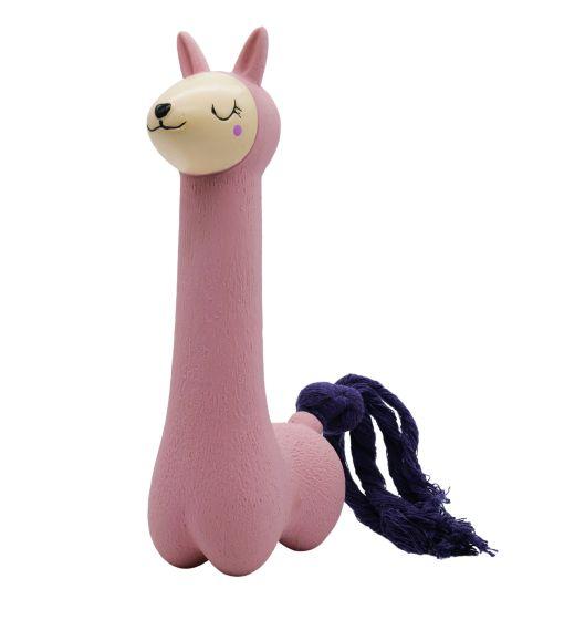 Bud'z Llama Latex Dog Toy, Pink
