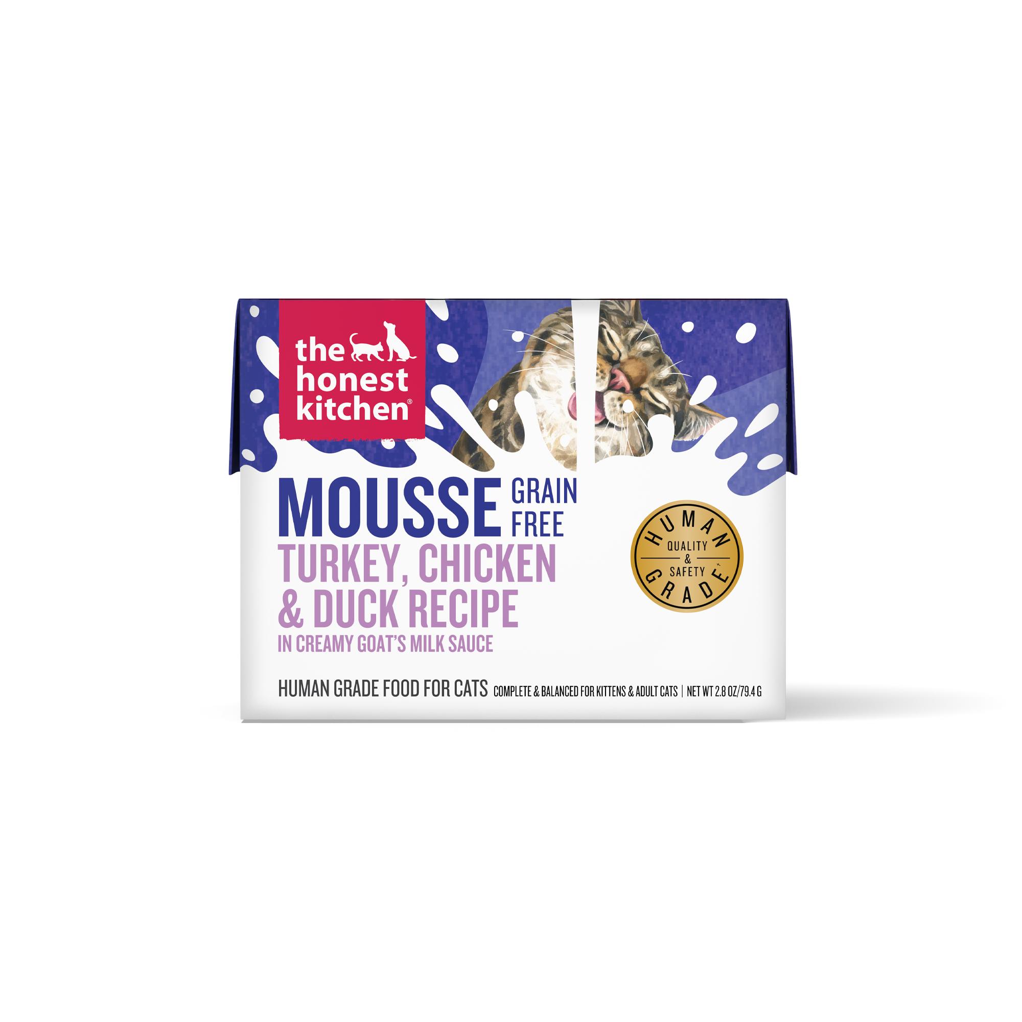The Honest Kitchen Turkey, Chicken & Duck Mousse with Goat's Milk Grain-Free Wet Cat Food