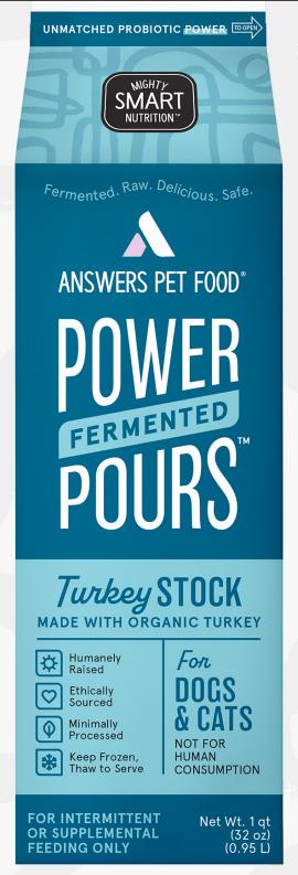Answers Pet Food Power Pours Turkey Stock with Fermented Beet Juice for Dogs & Cats