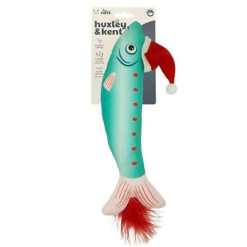 Huxley & Kent Merry Fishmas Sardine Kicker Cat Toy, 12-in