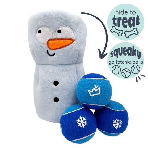 Huxley & Kent Power Plush Squeak 'n Peak Frosty Snowman Dog Toy