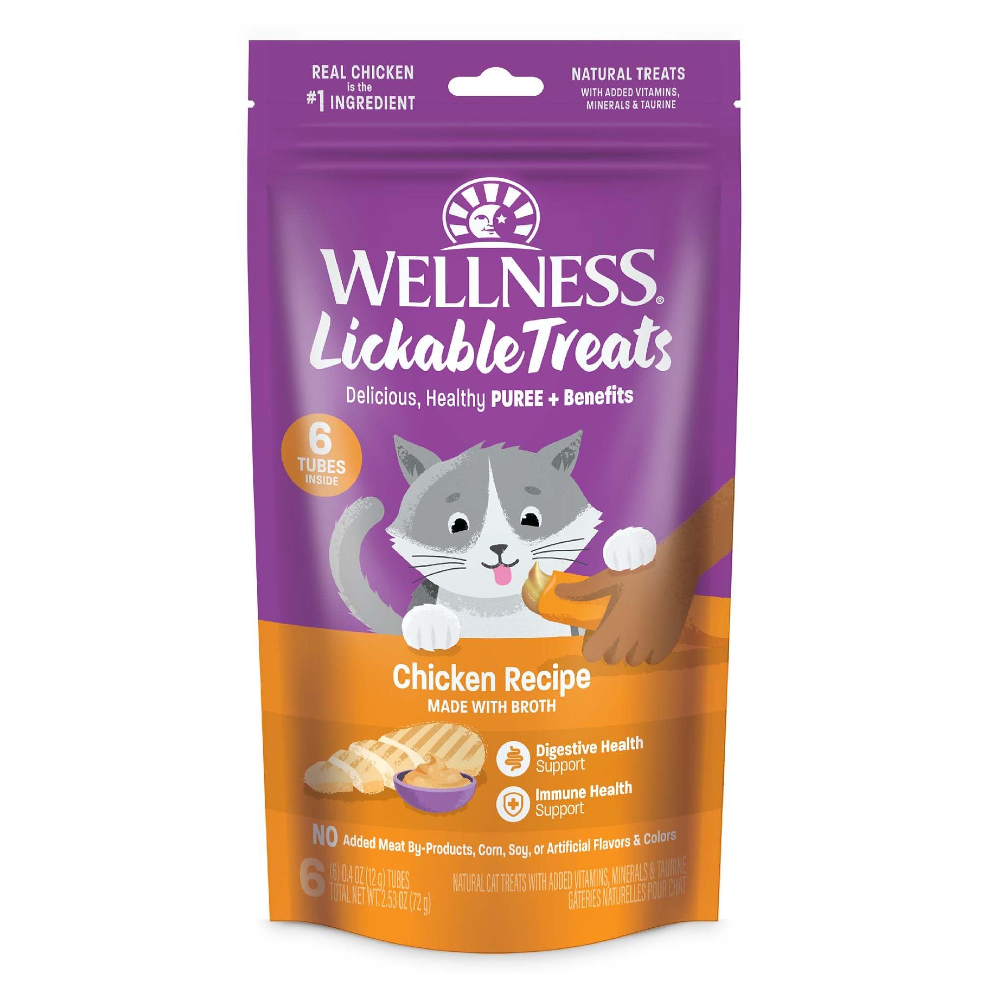 Wellness Chicken Soft Puree Grain-Free Lickable Cat Treats