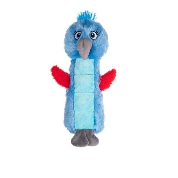Growl Belly Burdz Percy the Parrot Dog Toy, Blue