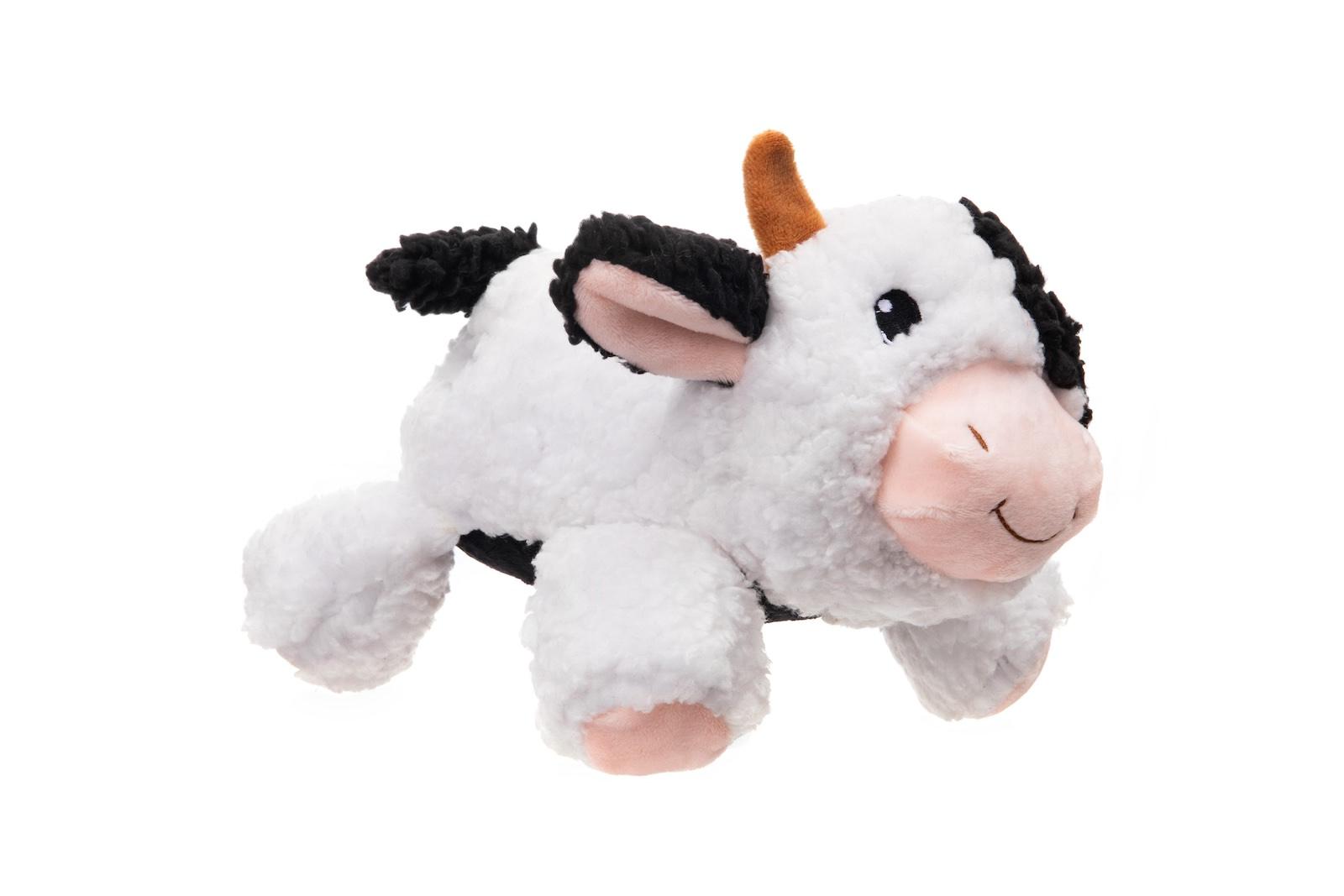 Growl Fuzzaroos Coco the Cow Dog Toy, White