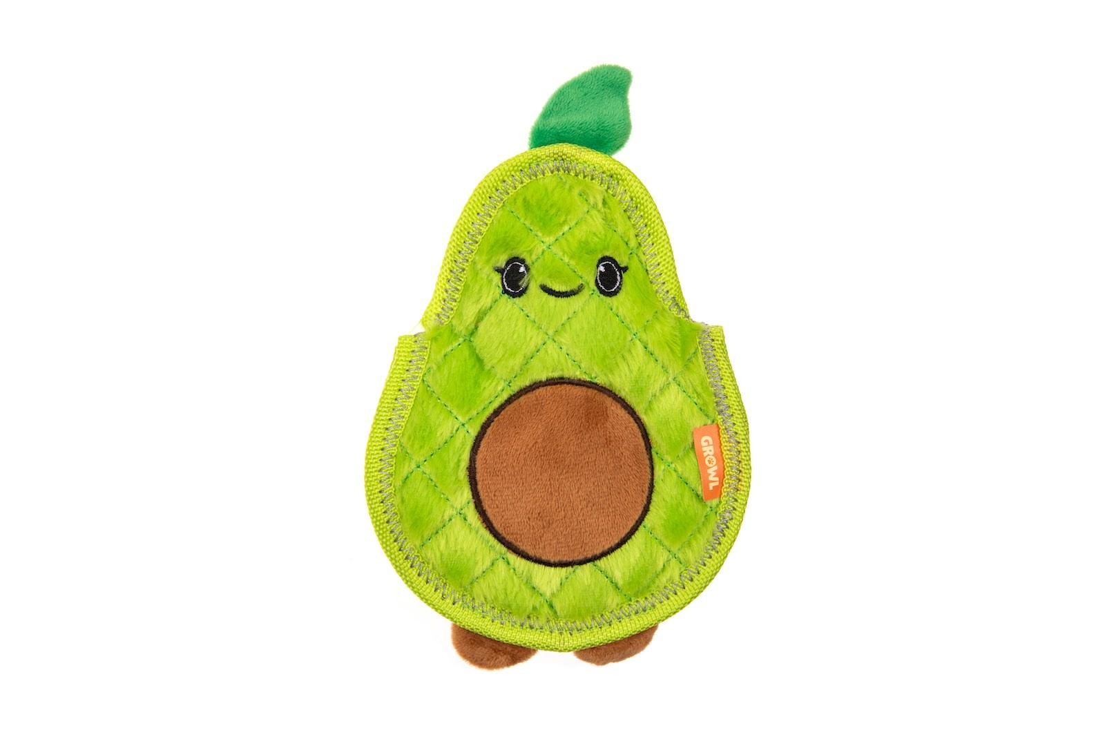 Growl Flip Floppz Ava the Avocado Dog Toy, Green