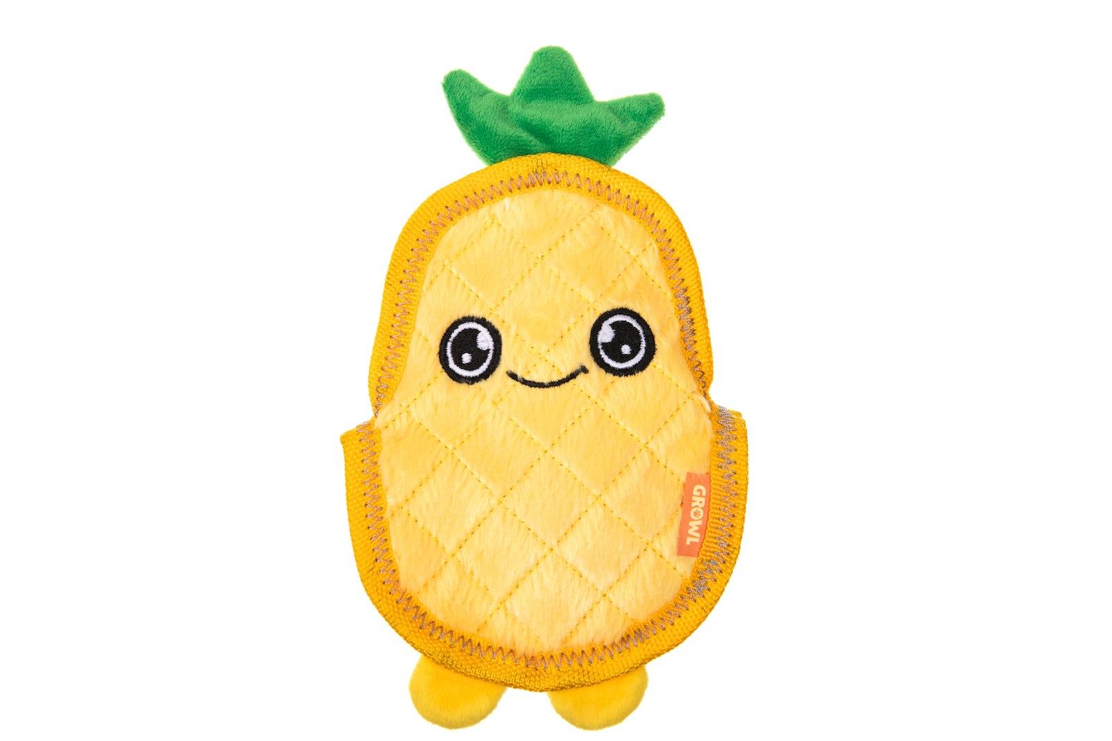 Growl Flip Floppz Penny the Pineapple Dog Toy, Yellow