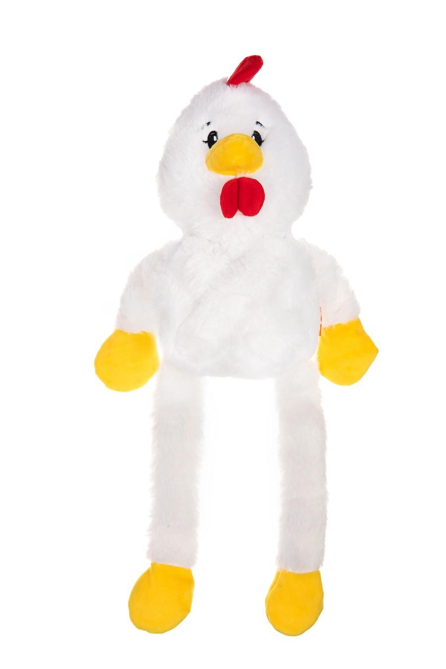 Growl Pulldozers Chuck the Chicken Dog Toy, White