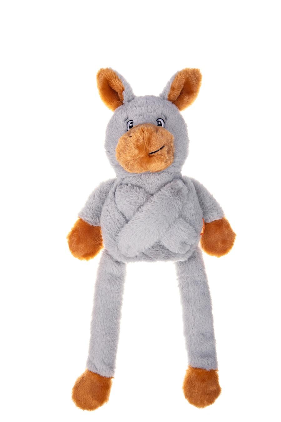 Growl Pulldozers Denny the Donkey Dog Toy, Gray
