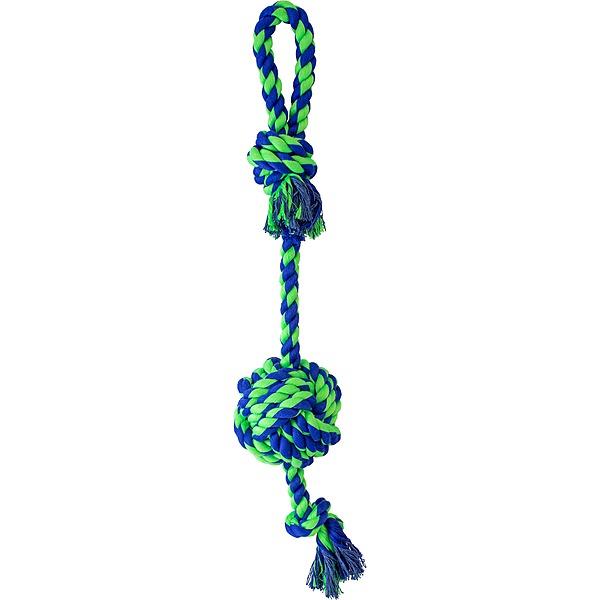 Knotty & Nice Knotty Loop & Knotted Tail Dog Toy, Blue/Green
