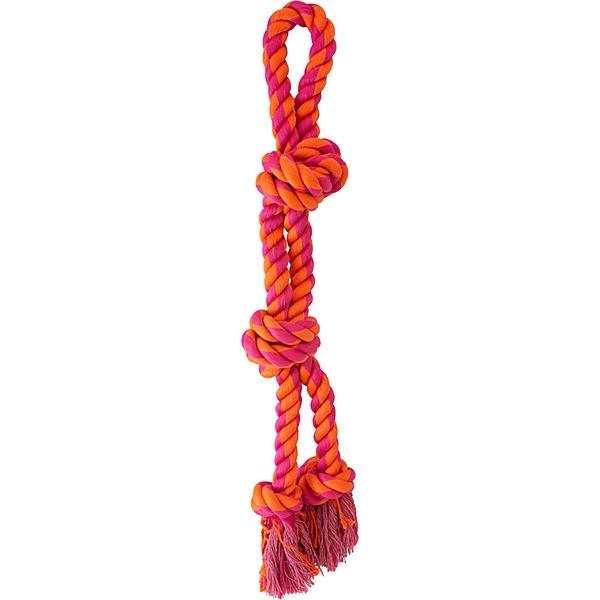 Knotty & Nice Knotty Split Rope Dog Toy, Orange/Pink, 23.5-in