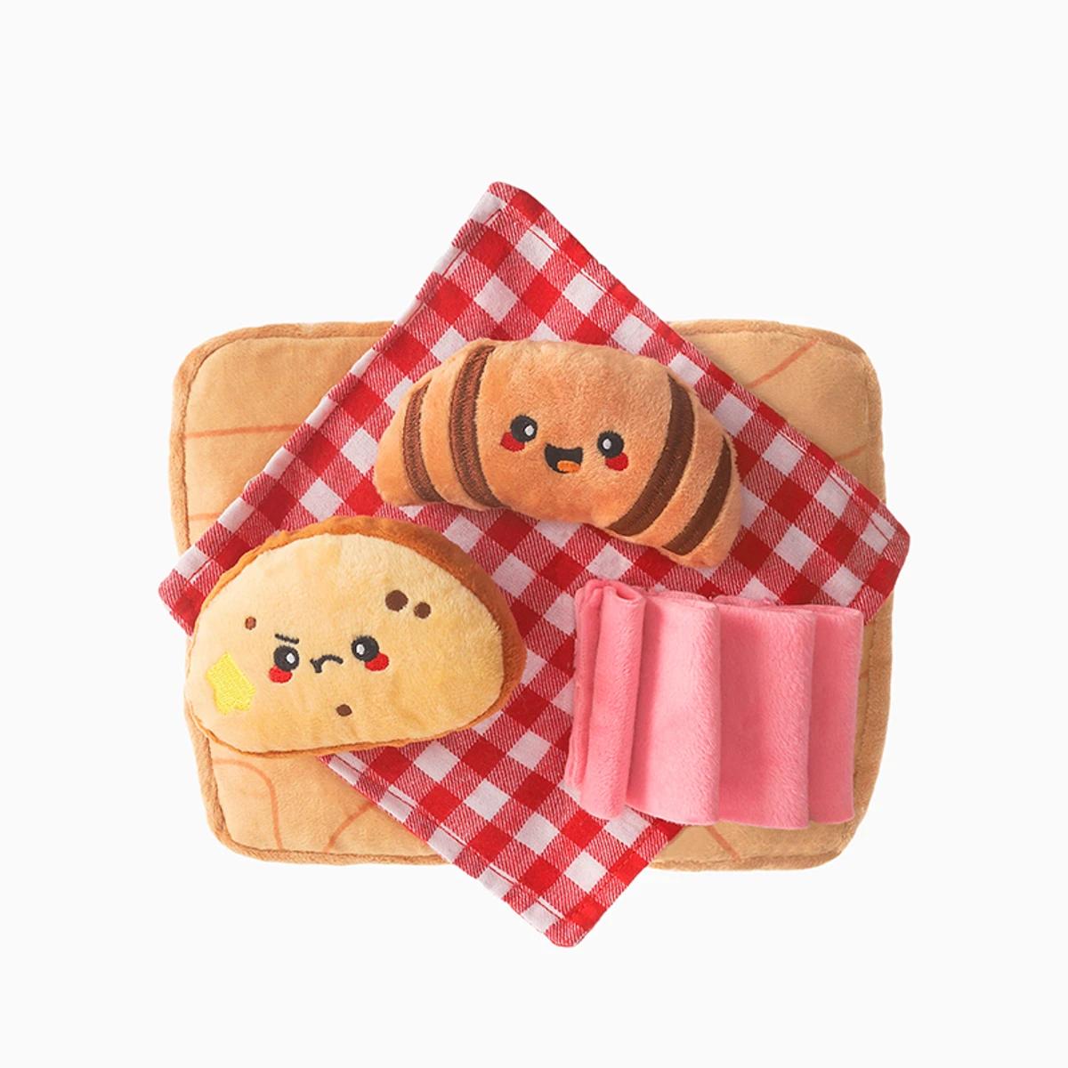 Hugsmart Fuzzy Friendz Picnic Time Charcuterie Board Dog Toy