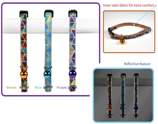 Goli Design Pyramid Reflective Cat Collar, Blue