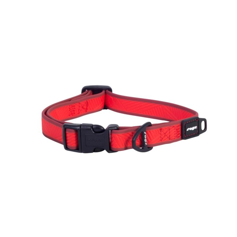 Rogz Amphibian Classic Dog Collar, Red, Medium
