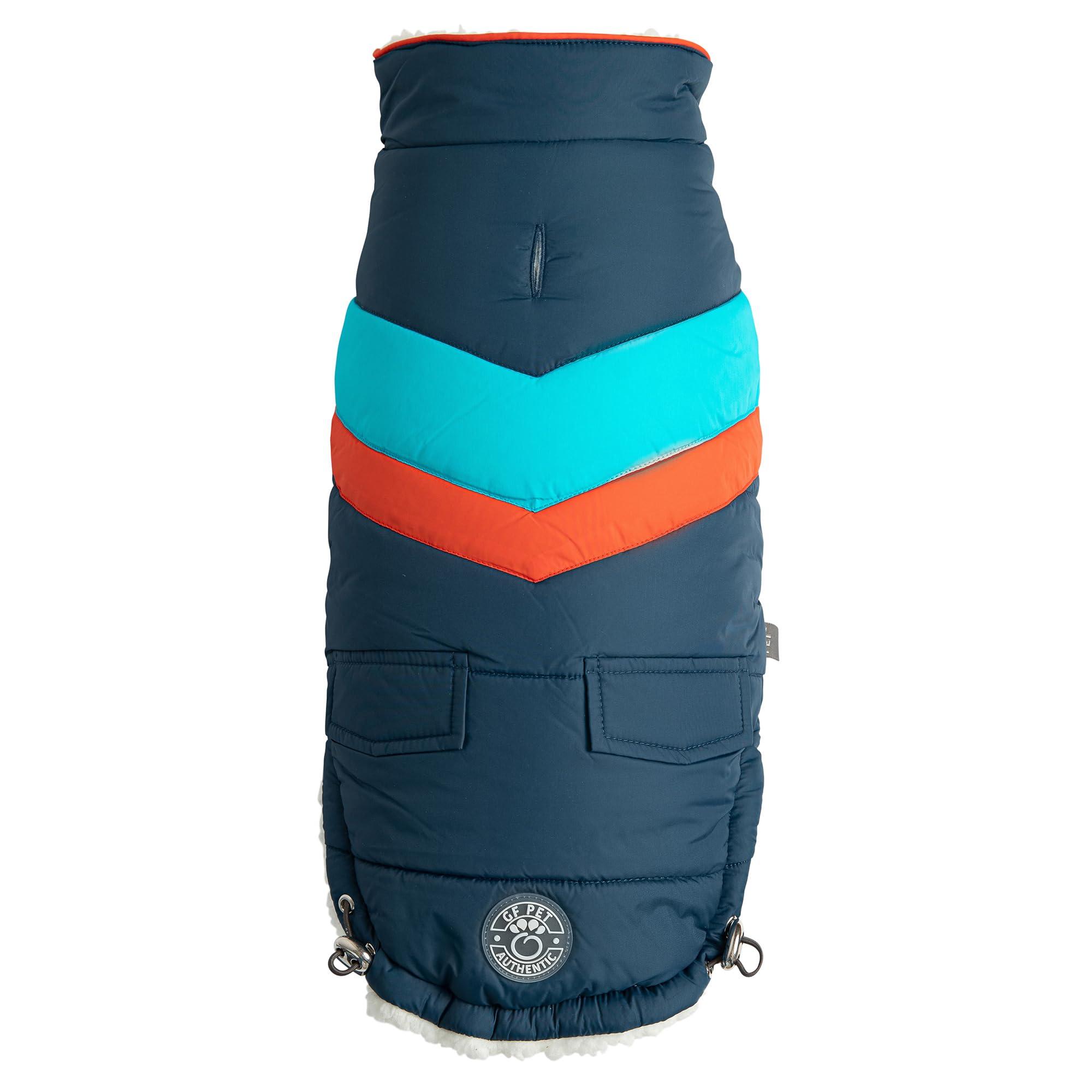 GF Pet Elasto-Fit Alpine Puffer Dog Jacket, Dark Blue