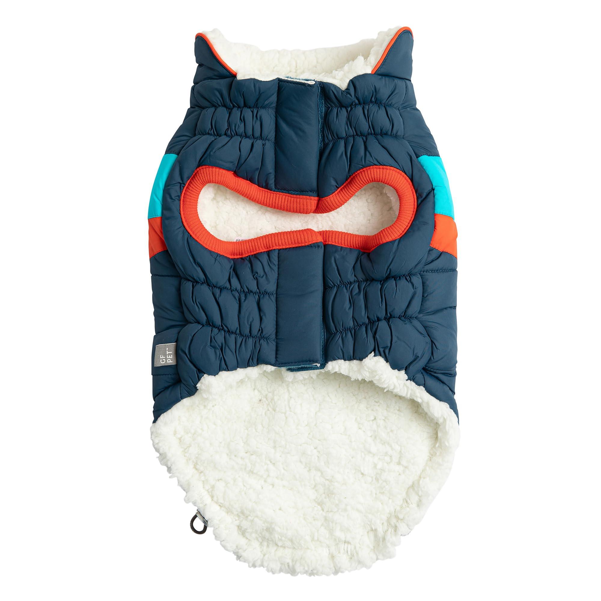 GF Pet Elasto-Fit Alpine Puffer Dog Jacket, Dark Blue, Medium