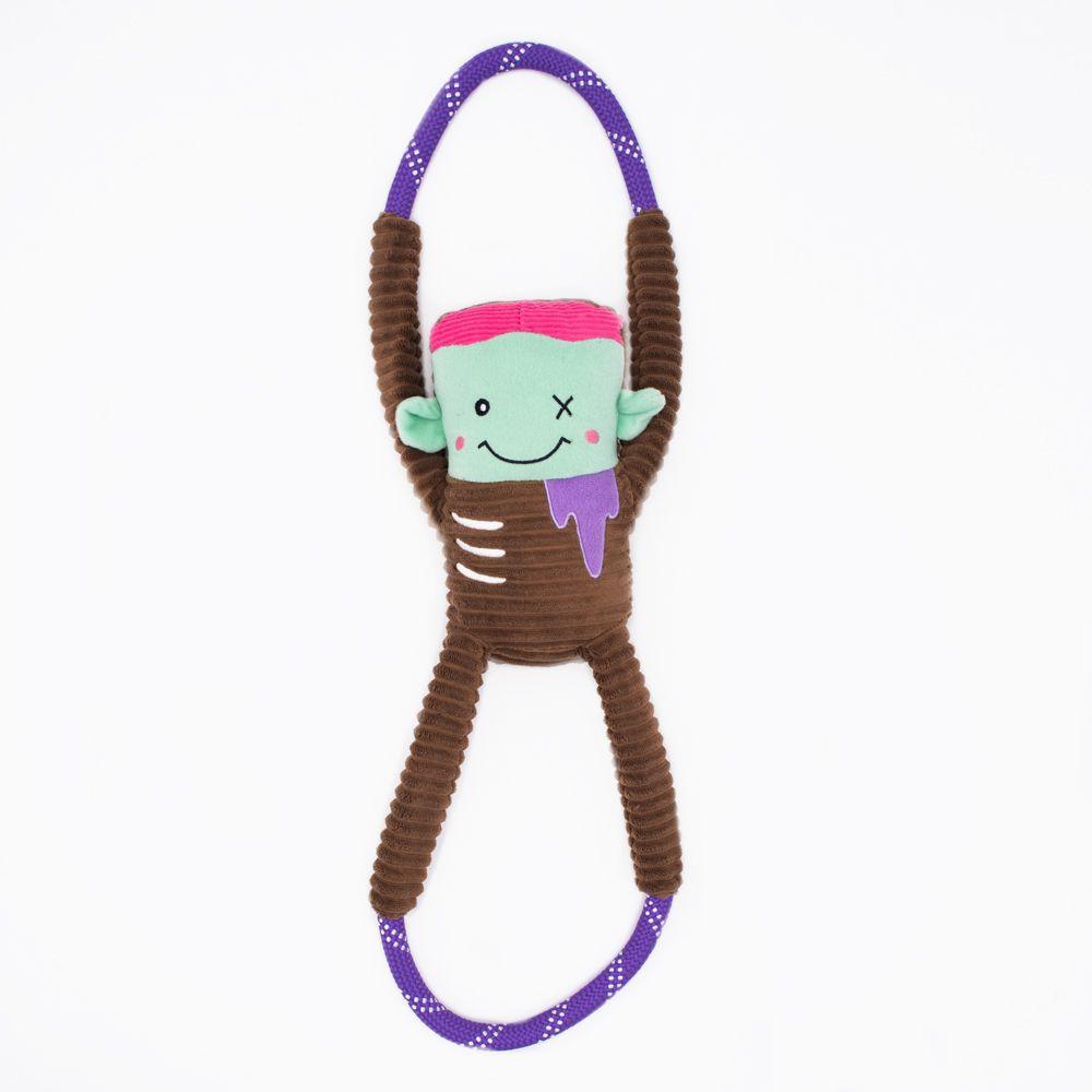 ZippyPaws Halloween RopeTugz Zombie Dog Toy, 28 x 6 x 3-in