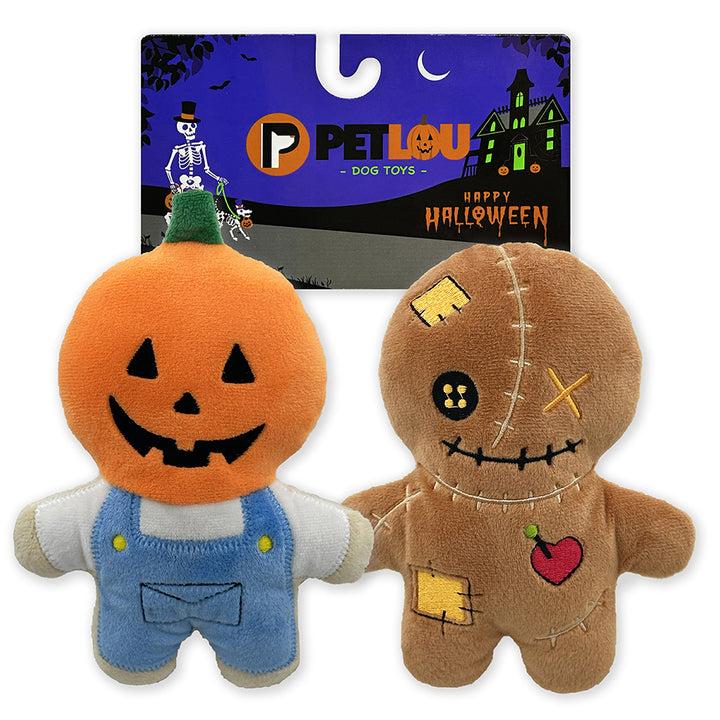 Petlou Halloween Trick or Treat Pals Scarecrows Dog Toy, 2-pk