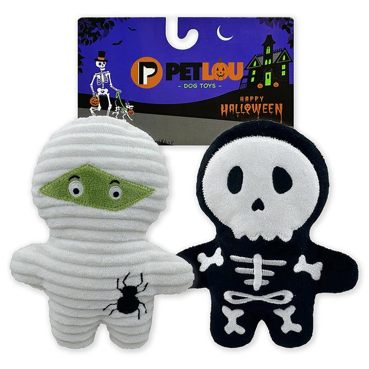 Petlou Halloween Trick or Treat Pals, Mummy & Bone Dog Toy, 2-pk