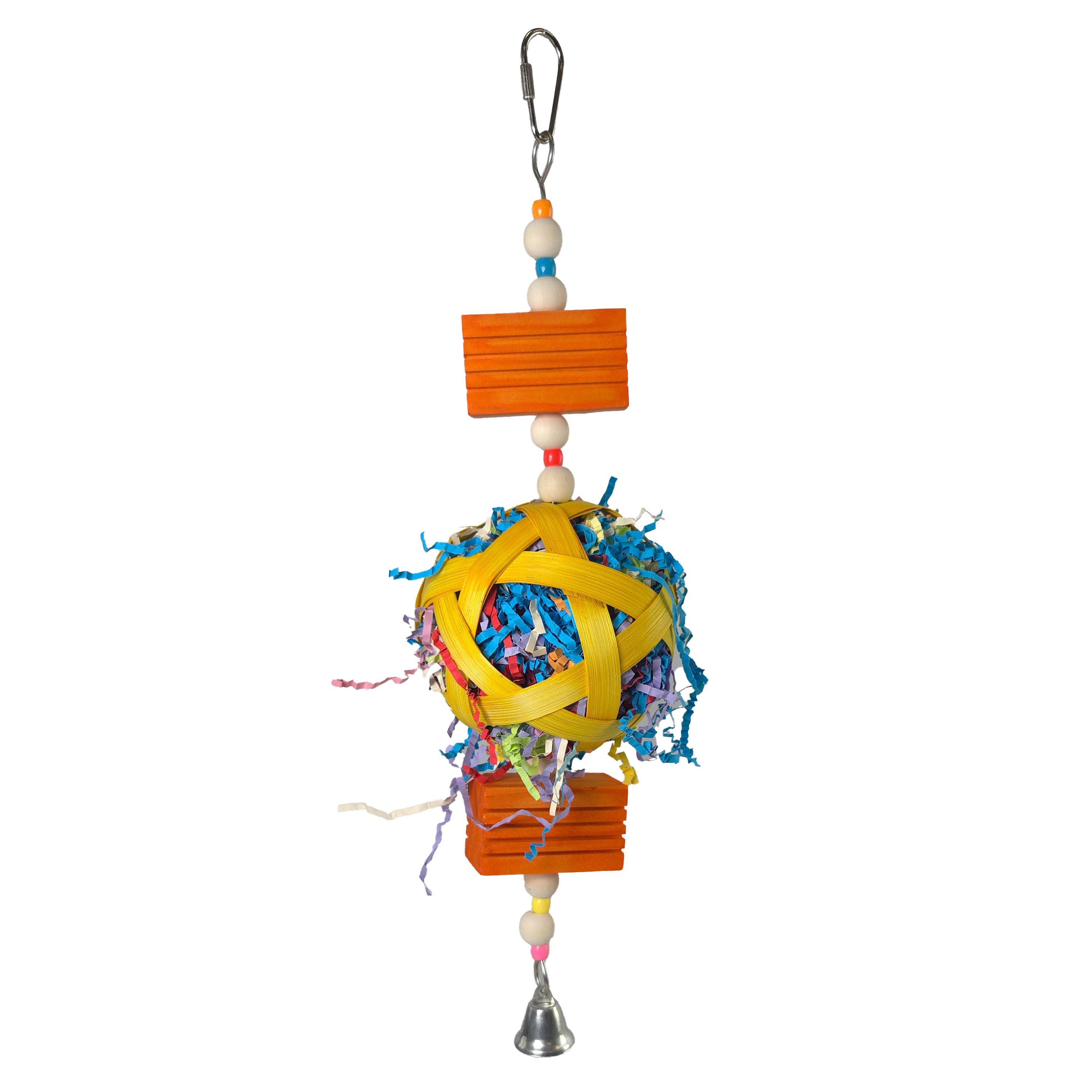 A&E Cage Company Happy Beaks Party Ball Hanging Bird Toy, 16-in x 4-in