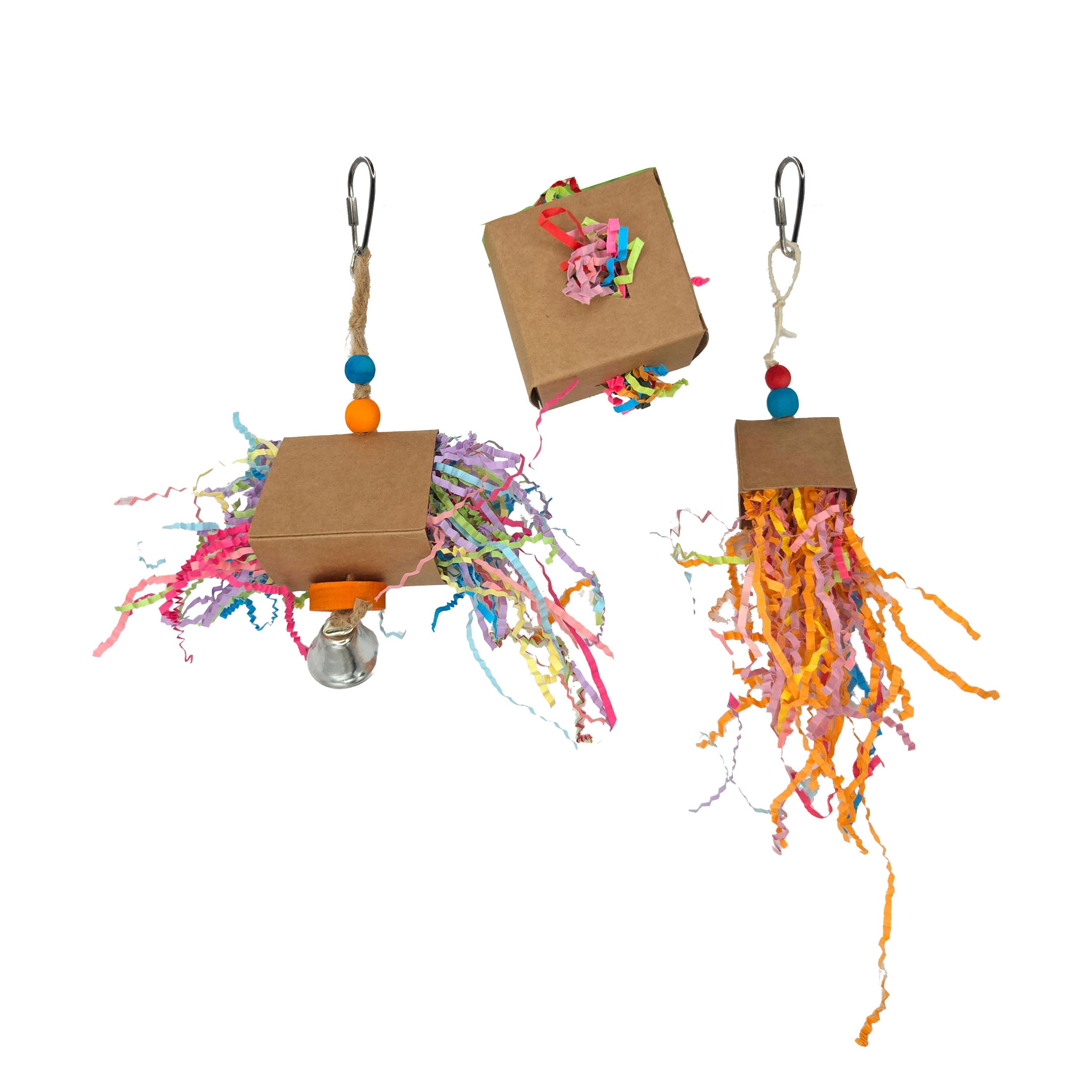 A&E Cage Company Happy Beaks Crinkle Huts Variety Pack Bird Toy