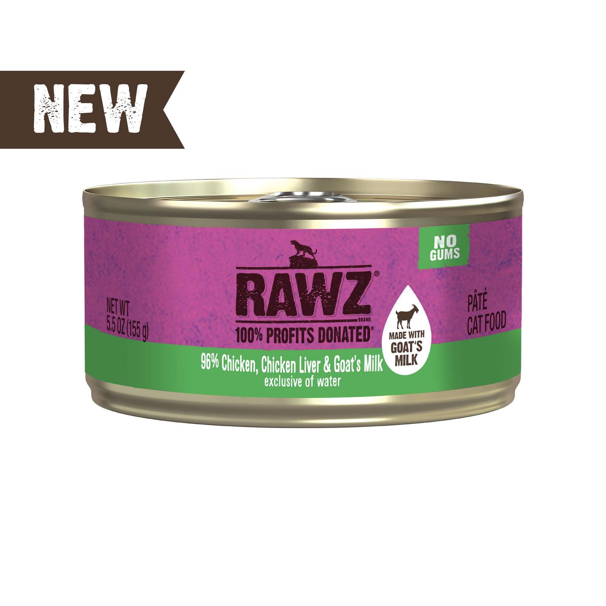 RAWZ 96% Chicken, Chicken Liver & Goat's Milk Pate Wet Cat Food Can