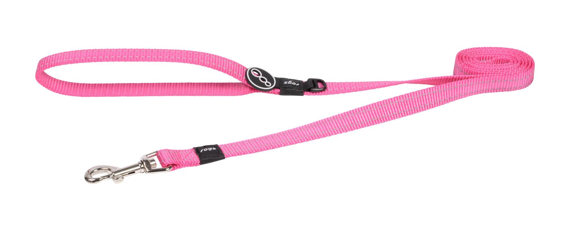 Rogz Classic Reflective Dog Leash, Pink
