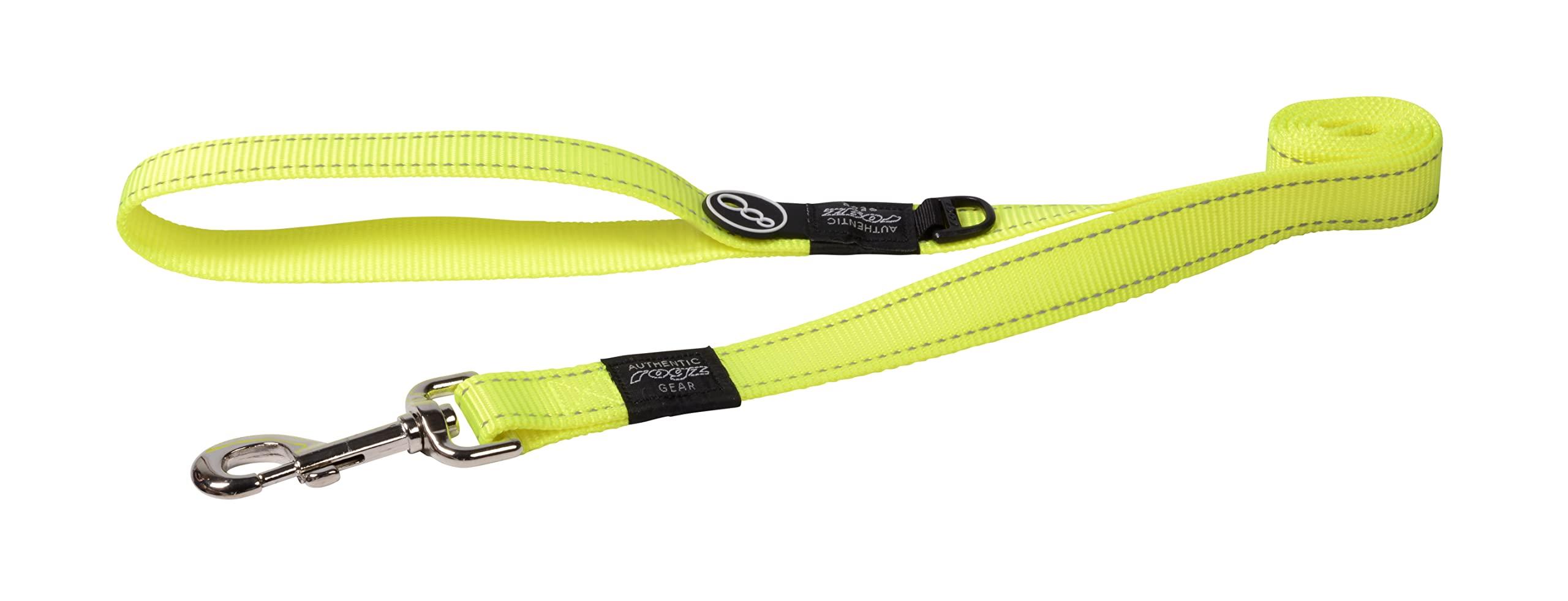 Rogz Classic Reflective Dog Leash, Dayglo Yellow, X-Large