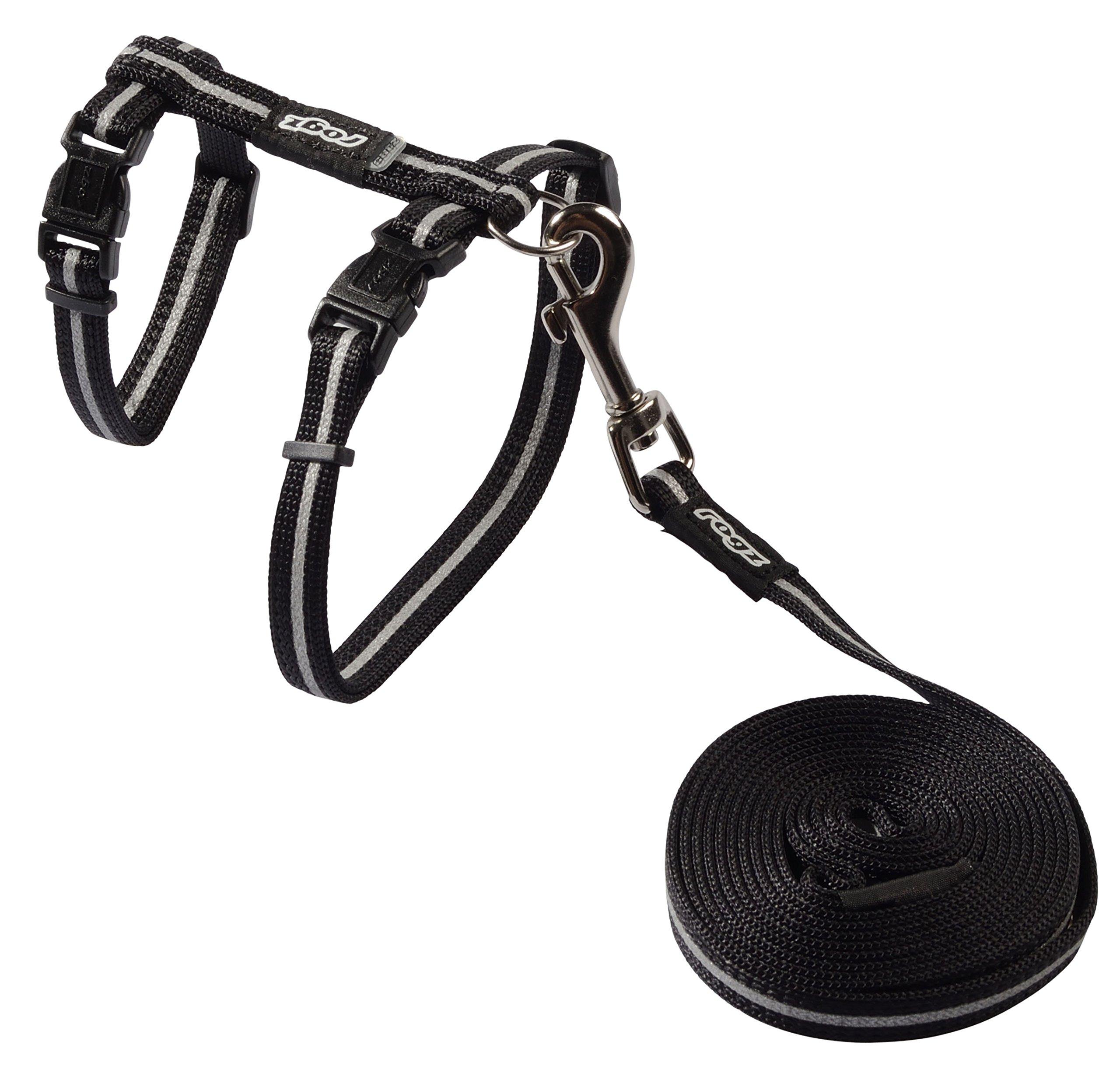 Rogz AlleyCat Cat Leash & Harness, Black