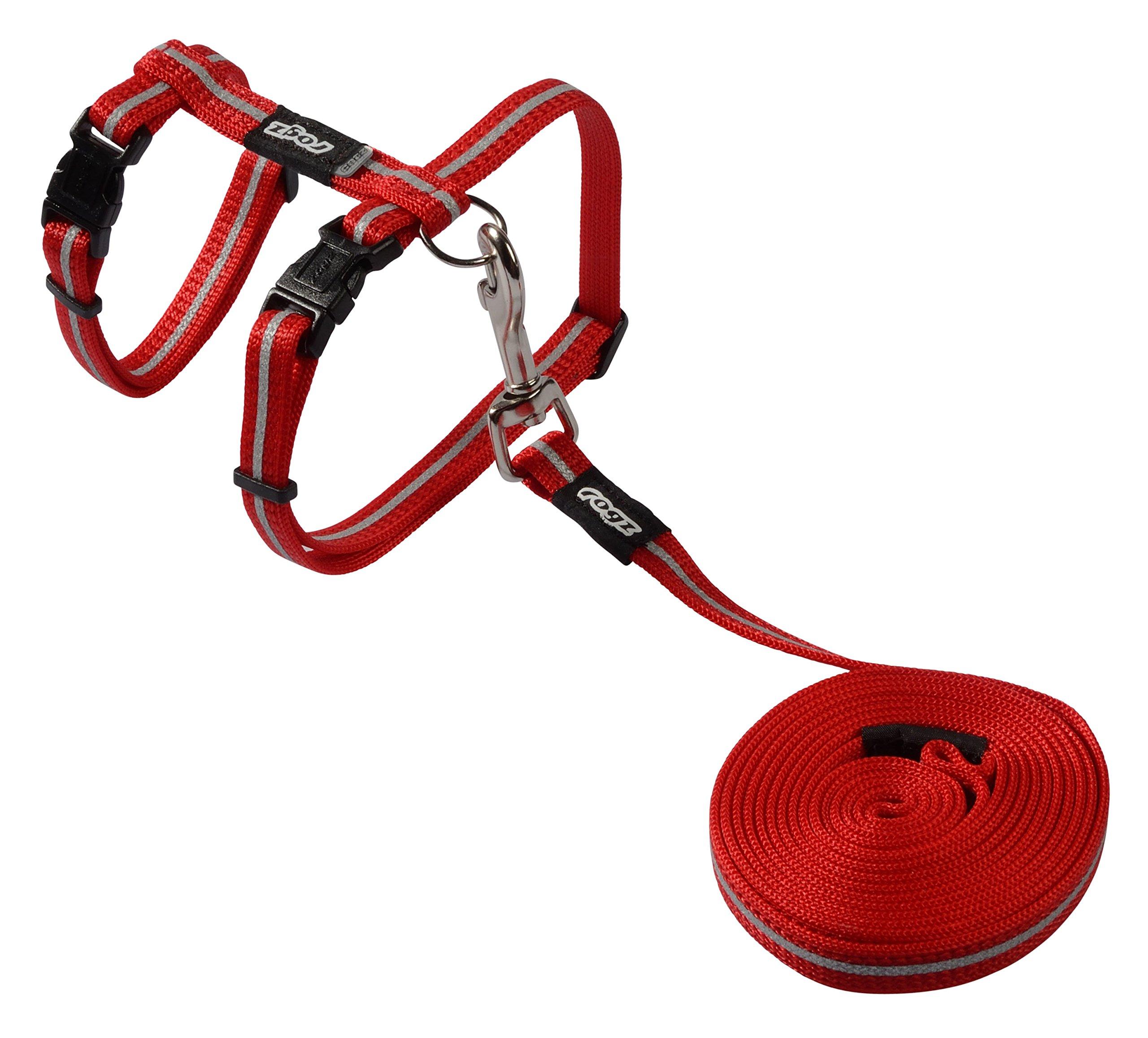 Rogz AlleyCat Cat Leash & Harness, Red