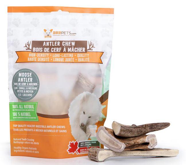 BRB Pets Canadian Moose Antler Chew Dog Treats, Small/Medium
