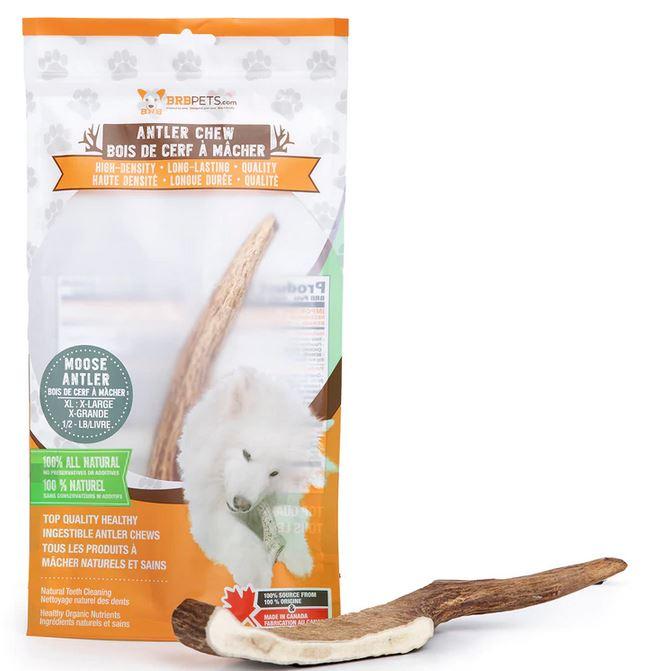BRB Pets Canadian Moose Antler Chew Dog Treats, X-Large, 0.5-lb