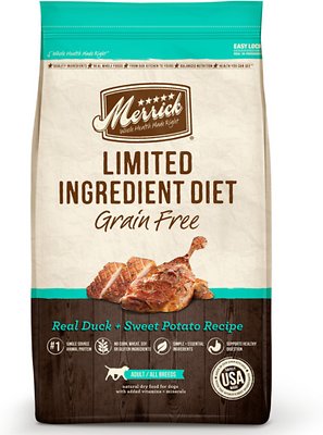 Merrick Limited Ingredient Diet Grain-Free Real Duck + Sweet Potato Recipe Dry Dog Food, 12-lb