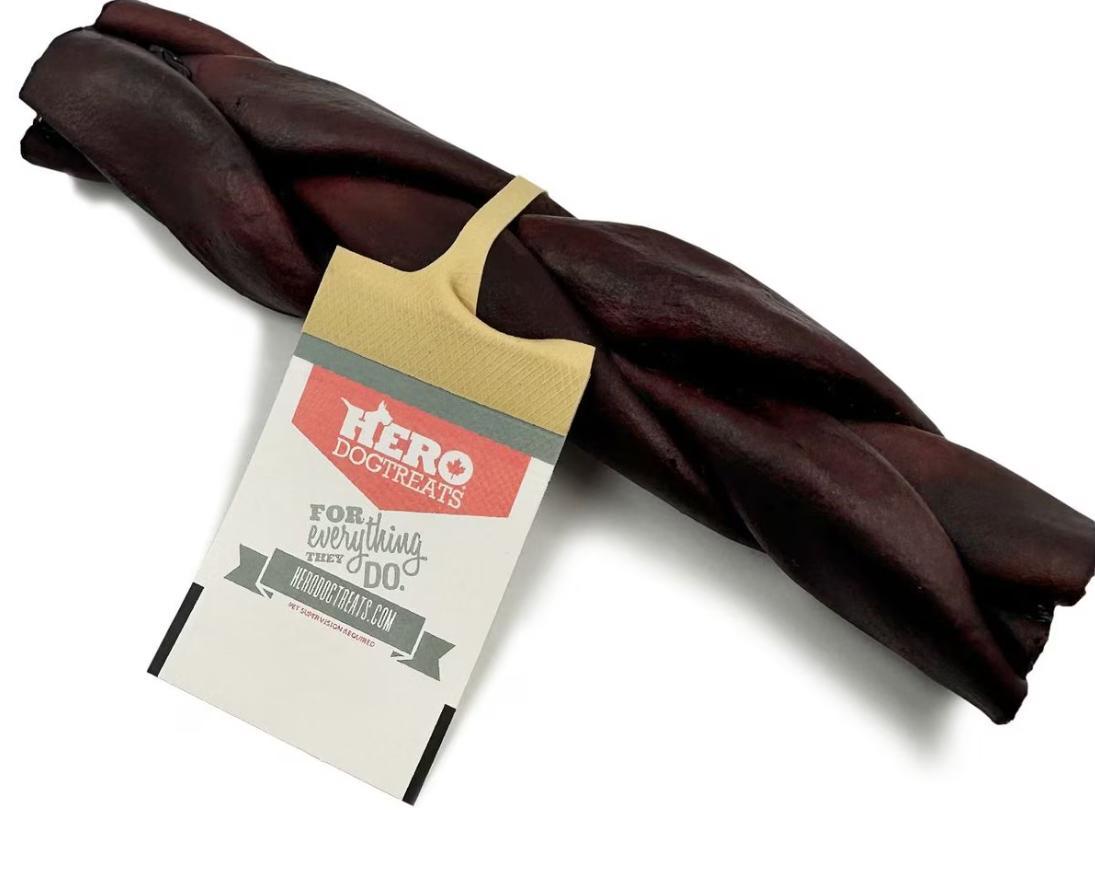 Hero Dog Treats Braided Collagen Stick Dog Treats, 6-in
