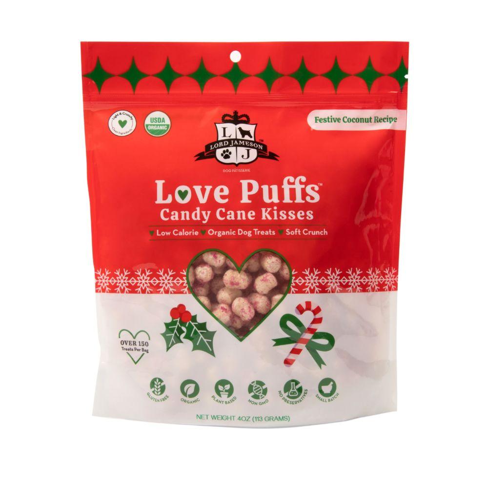 Lord Jameson Love Puffs Candy Cane Kisses Dog Treats, 4-oz