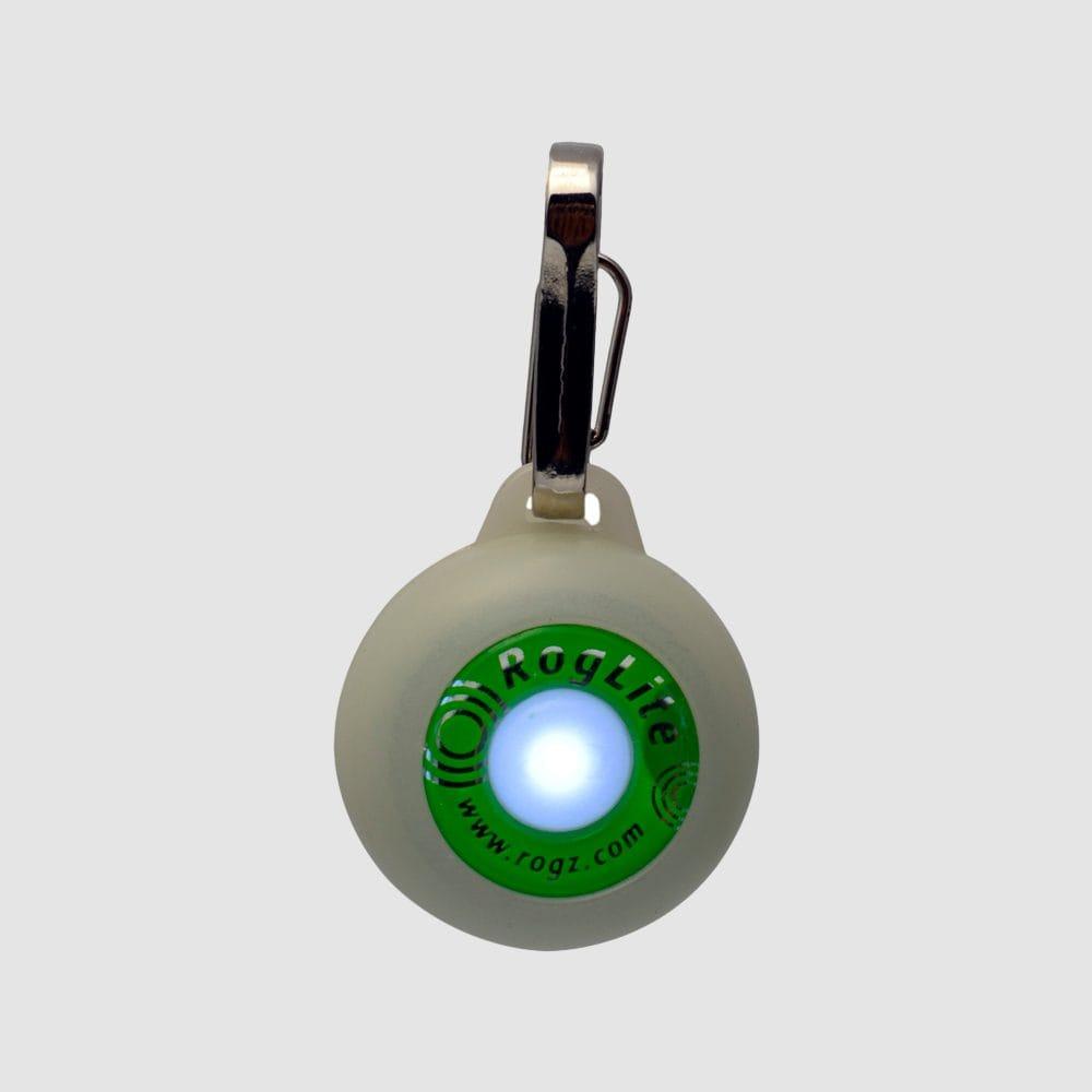 Rogz RogLite Dog Collar Safety Light, Lime Glow