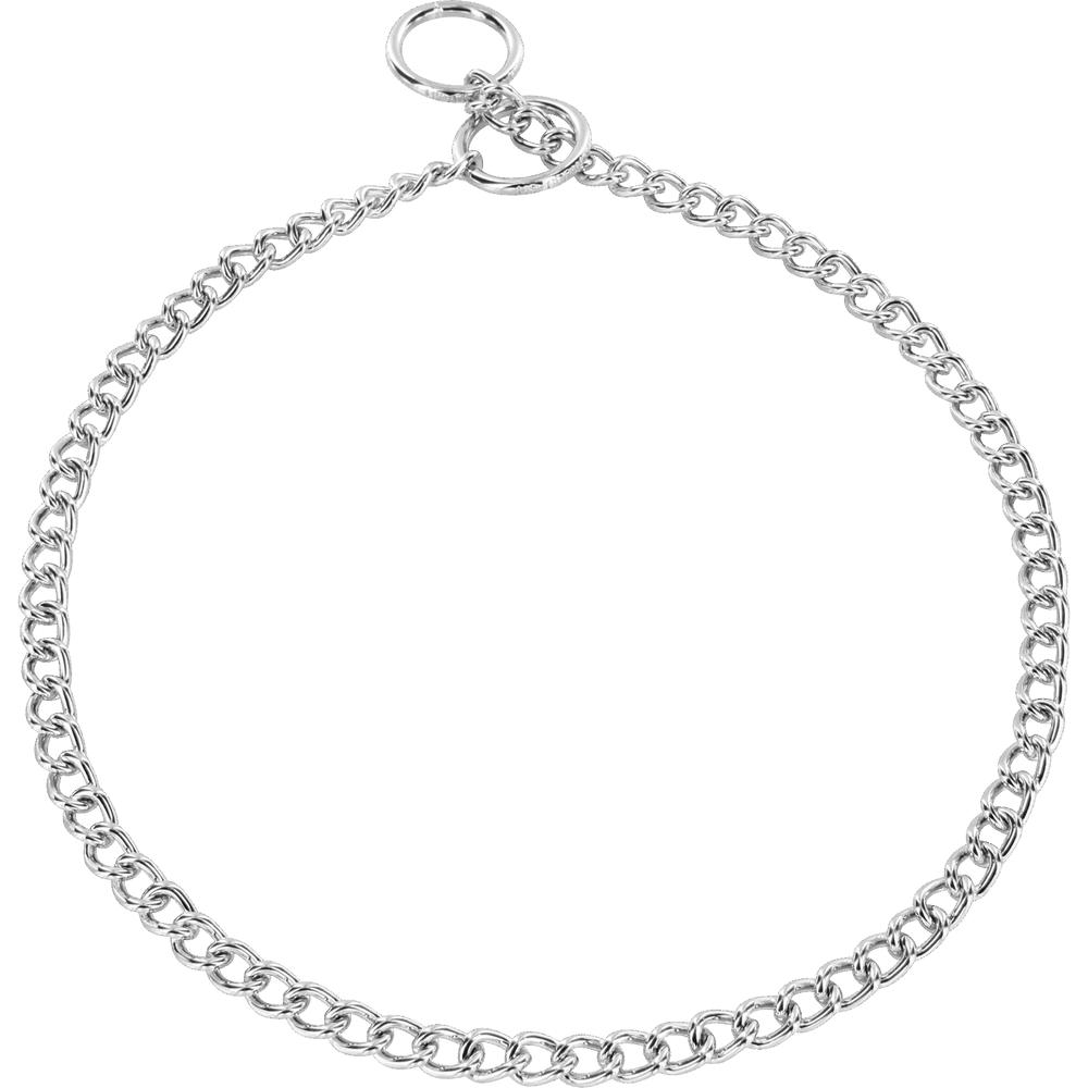 Herm Sprenger Round Chain Link Chrome-Plated Dog Collar, 2-mm