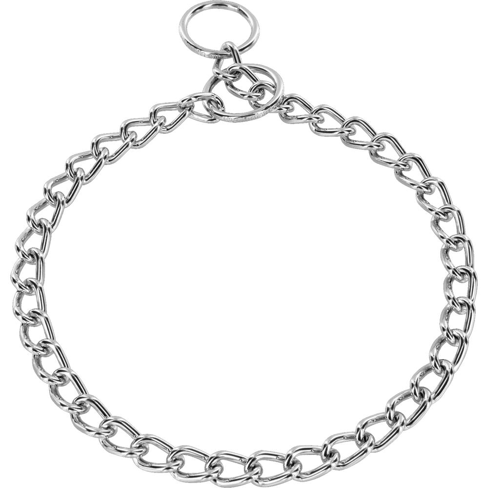 Herm Sprenger Round Chain Link Chrome-Plated Dog Collar, 3-mm, 45-cm