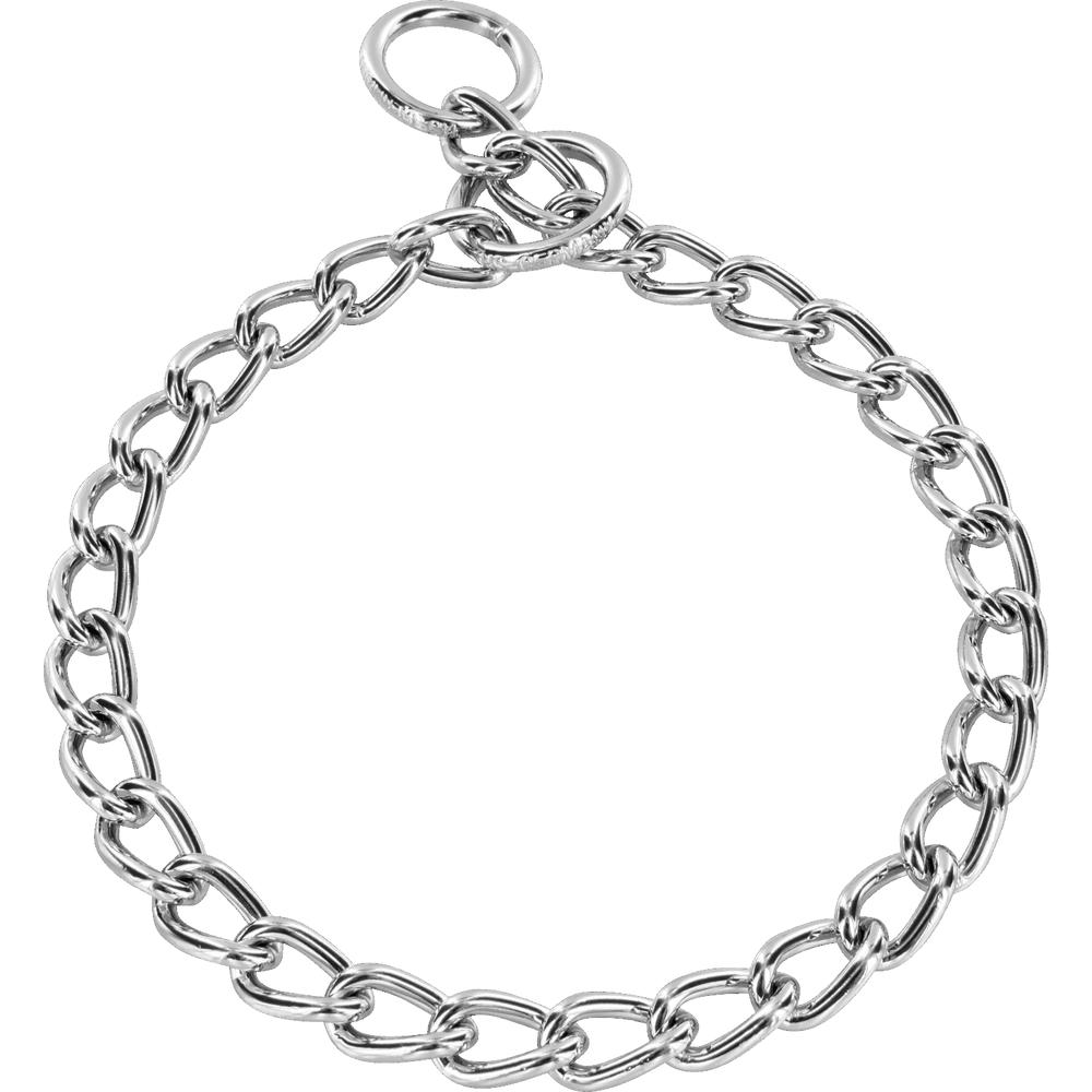 Herm Sprenger Round Chain Link Chrome-Plated Dog Collar, 4-mm