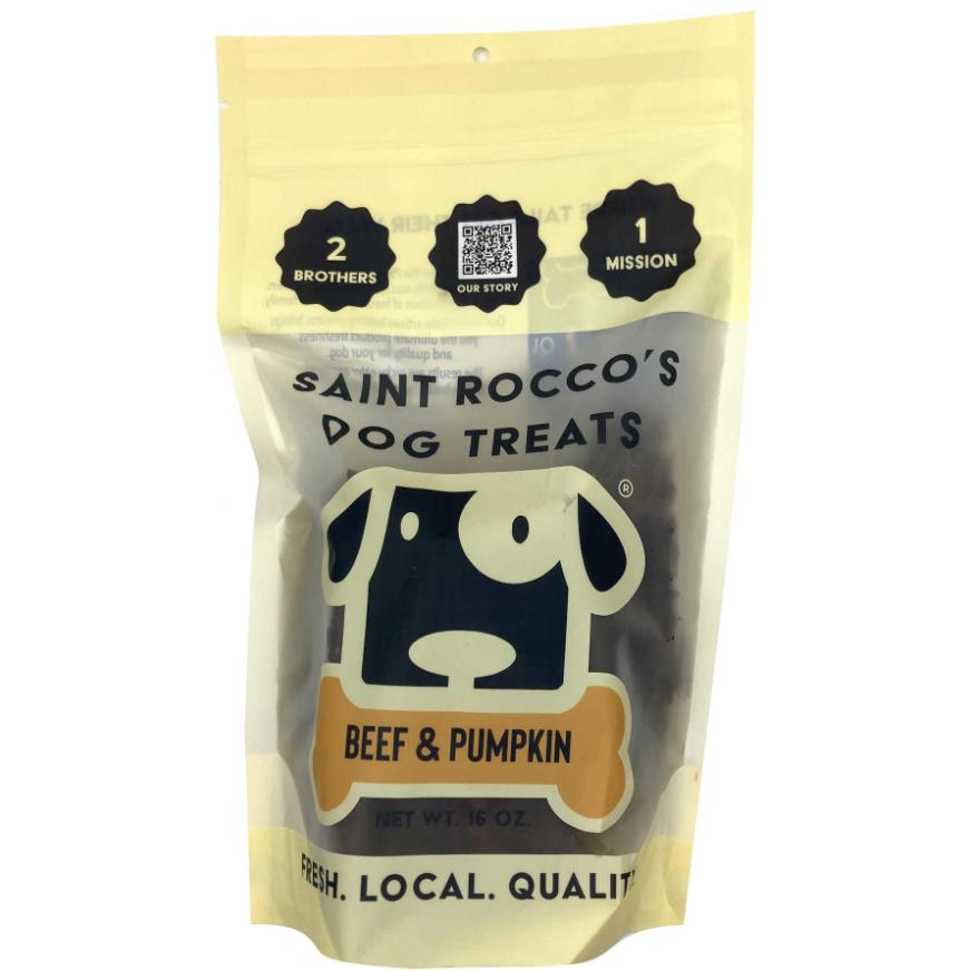 Saint Rocco's Treats Beef & Pumpkin Dog Treats, 8-oz