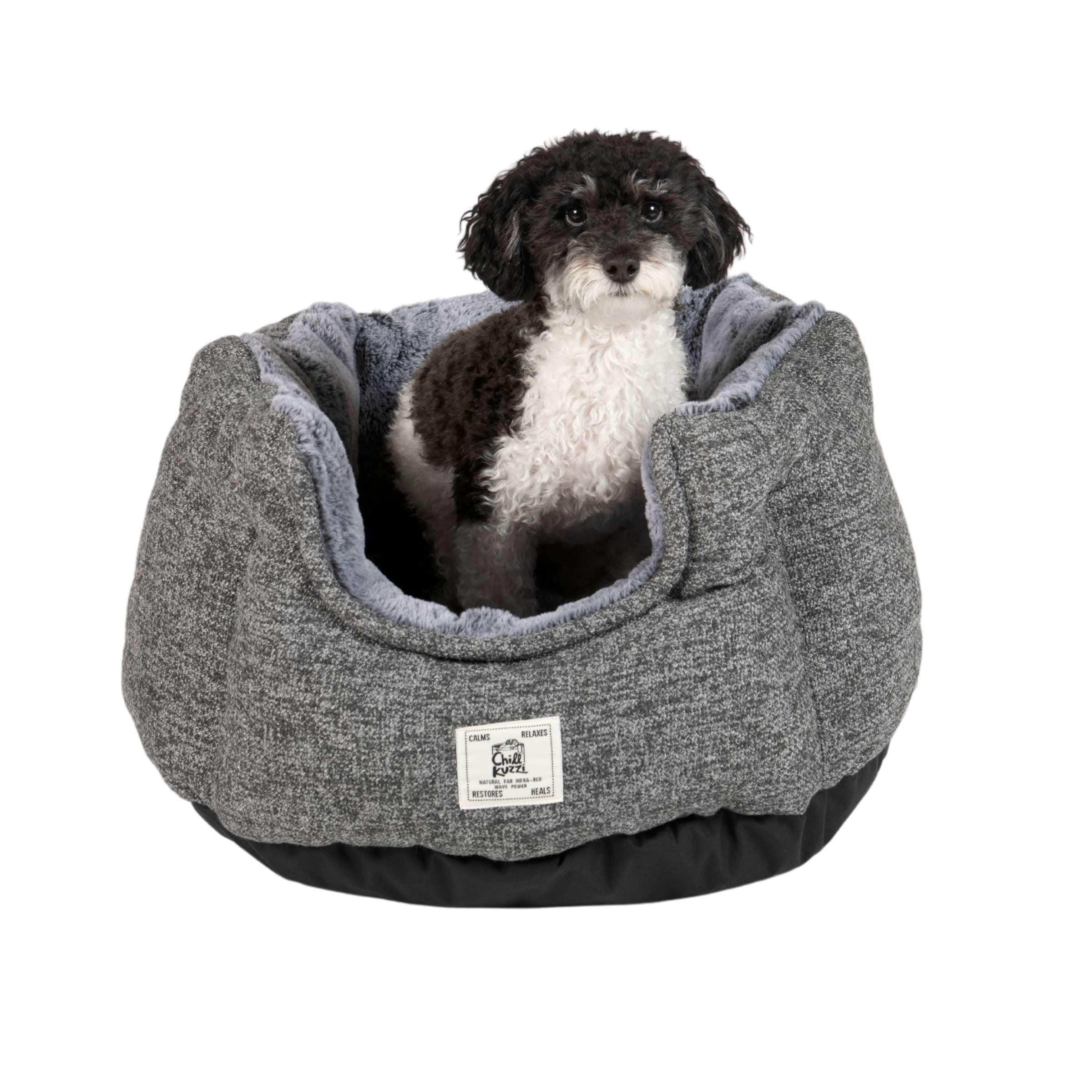Dog Gone Smart The Chill Kuzzi Round Dog Bed, Cool Grey